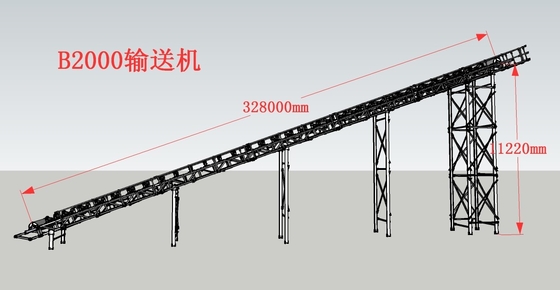 লৌহ আকরিক স্থানান্তর বেল্ট পরিবাহক 200Kw 1200mm প্রস্থ খনির পরিবহন তাপ প্রতিরোধী