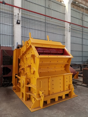 হলুদ কংক্রিট ইমপ্যাক্ট পেষণকারী মেশিন 75Kw উল্লম্ব সিই আইএসও, জলবাহী প্রভাব পেষণকারী, বহনযোগ্য প্রভাব পেষণকারী